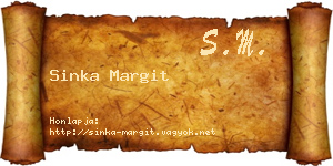 Sinka Margit névjegykártya